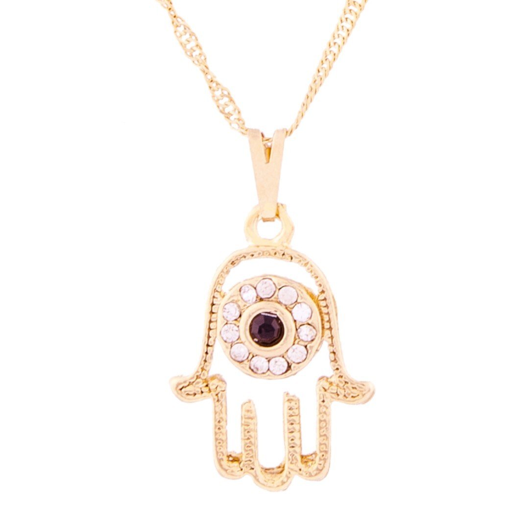 Garg hamsa com strass 20mm ouro